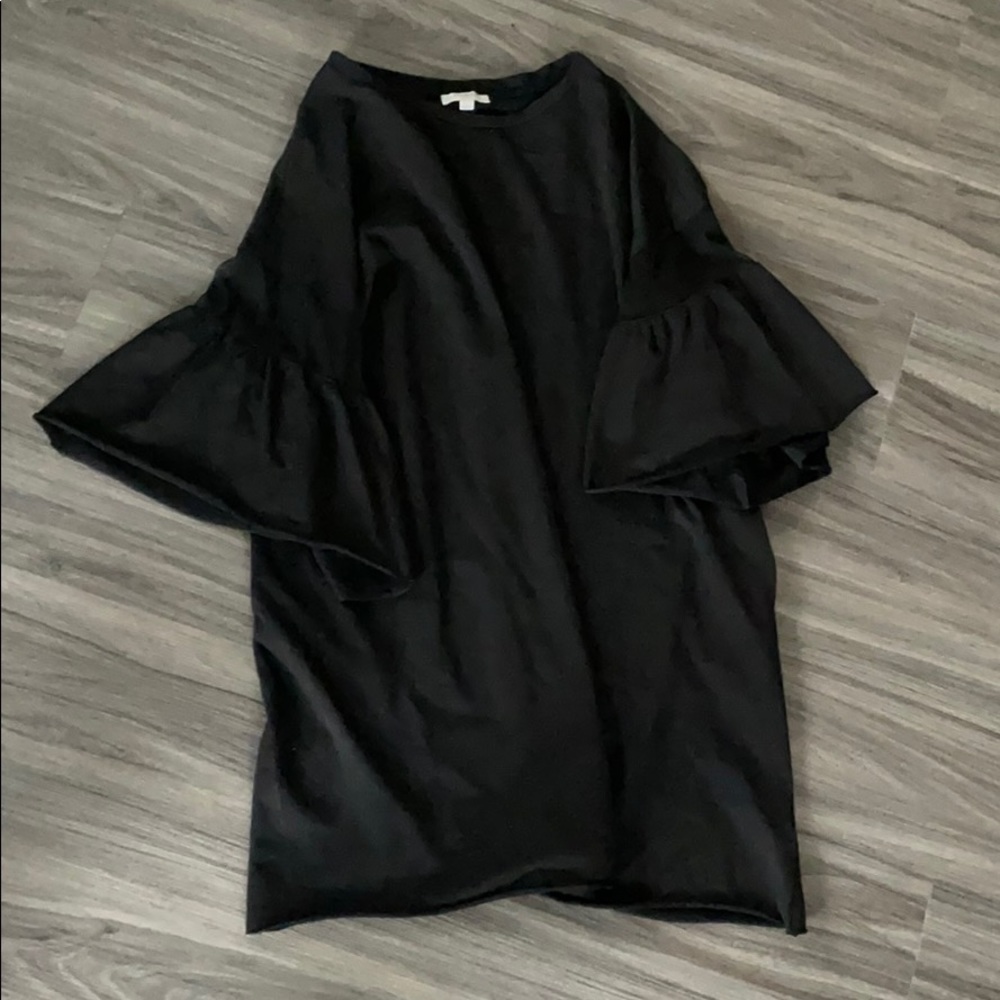 Black Oversized Dress with Fun Mesh Sleeves